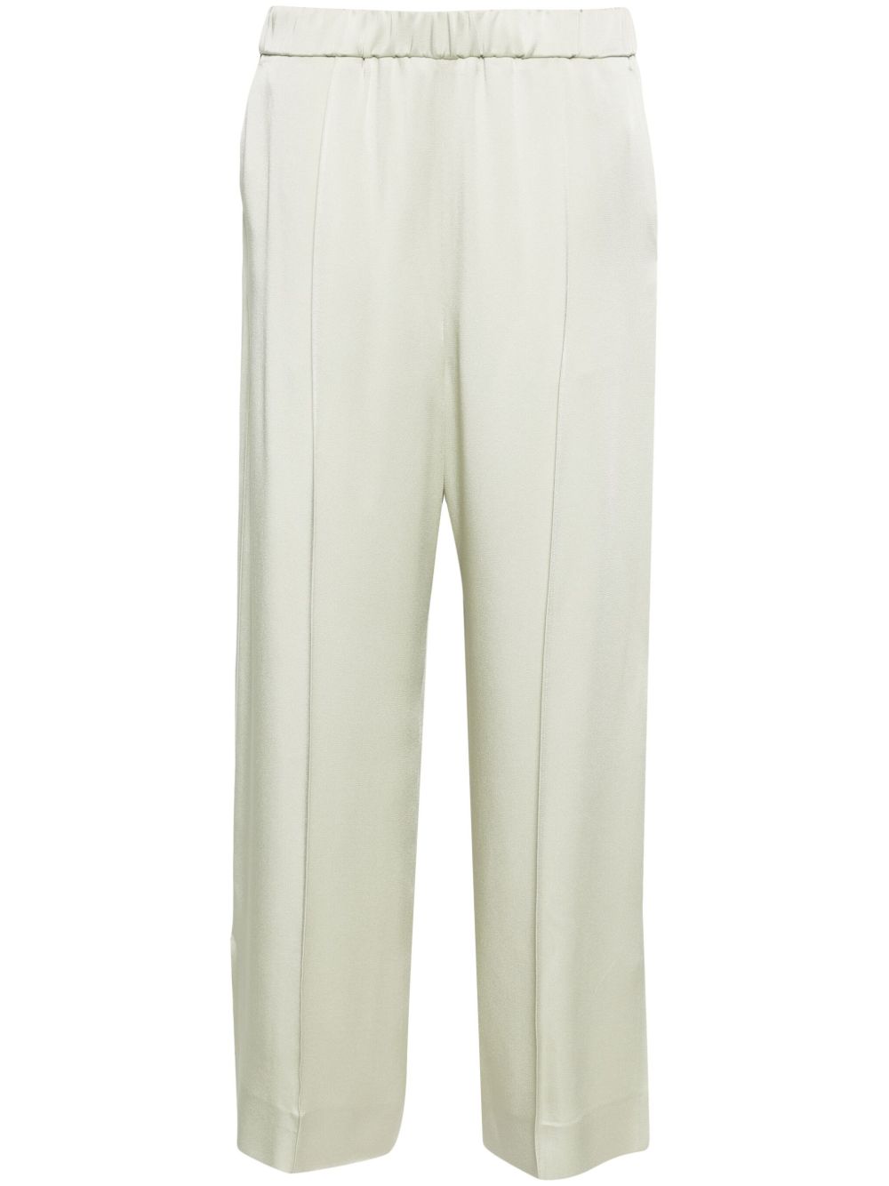 Jil Sander Wide-Leg Satin Trousers — Green