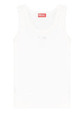 Diesel Logo Cotton Tank Top — White