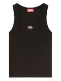 Diesel Logo-Embroidered Cotton Tank Top — Black