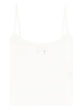Diesel Ribbed Cotton with Metallic Logo Tank Top — White