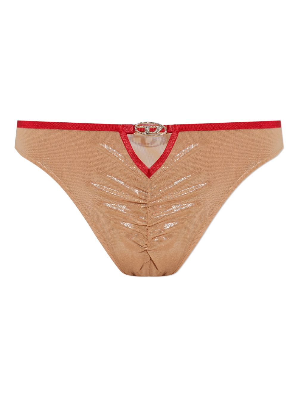 Diesel Embellished Logo Briefs — Beige