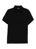 Emporio Armani Logo-Jacquard Cotton Polo Shirt — Black