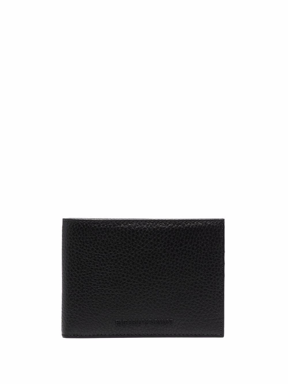 Emporio Armani Tumbled Leather Wallet — Black