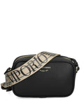 Emporio Armani Grained Faux Leather Crossbody Bag — Black