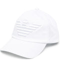 Emporio Armani Embroidered Eagle Logo Baseball Cap — White