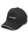 Emporio Armani Logo-Patch Canvas Baseball Cap — Black