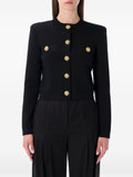 Balmain Gold-Tone Button Cardigan — Black