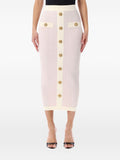 Balmain Tweed Midi Skirt — Pink