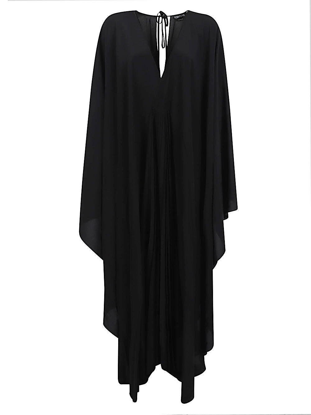 Tom Ford Silk V-Neck Kaftan — Black