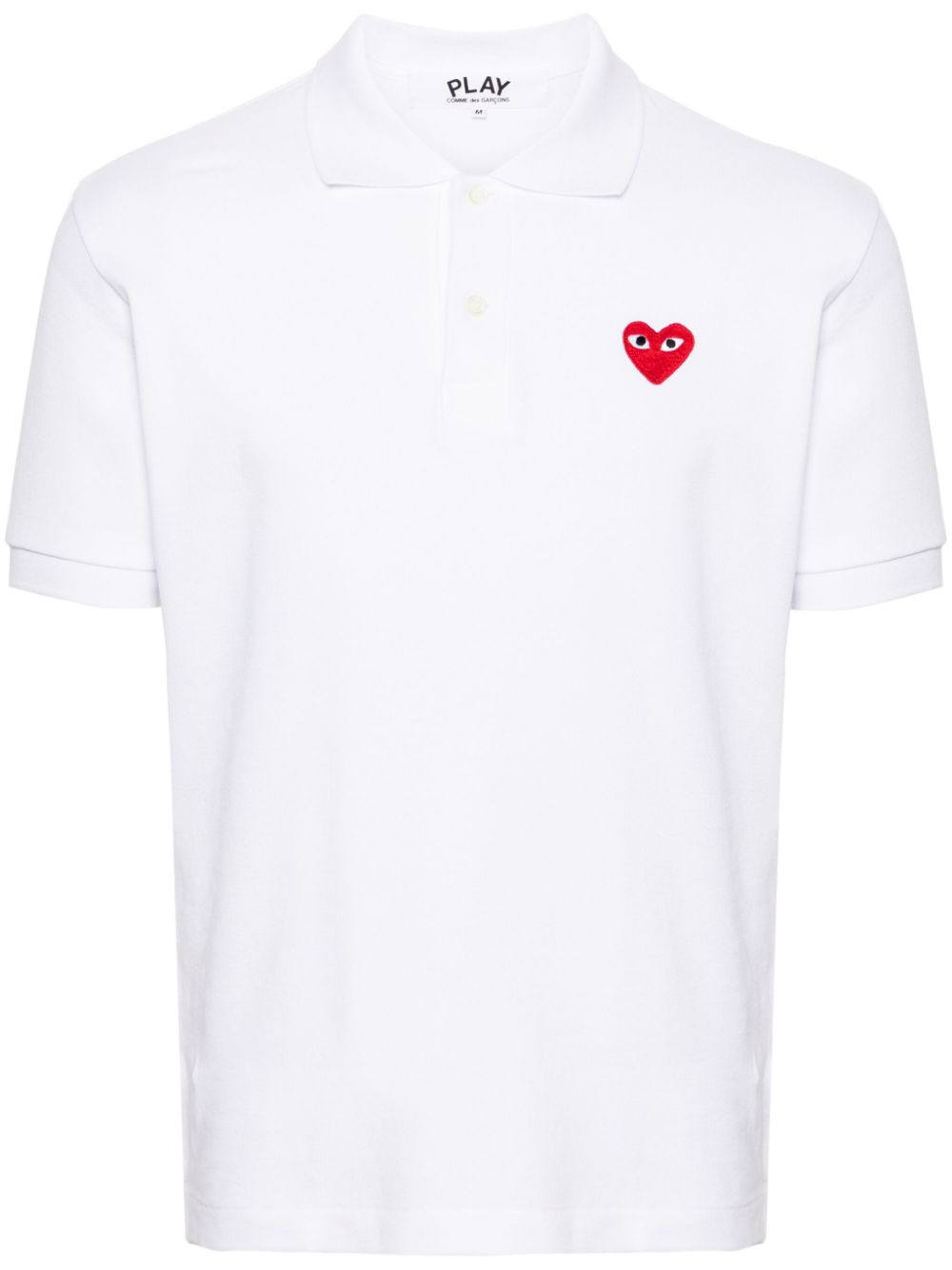 Comme Des Garcons Logo-Embroidered Cotton Polo — White