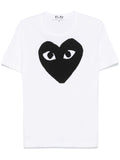 Comme Des Garcons Heart Eyes-Print Cotton T-Shirt — white