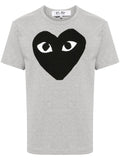 Comme Des Garcons Logo-Embroidered Cotton T-Shirt — Gray