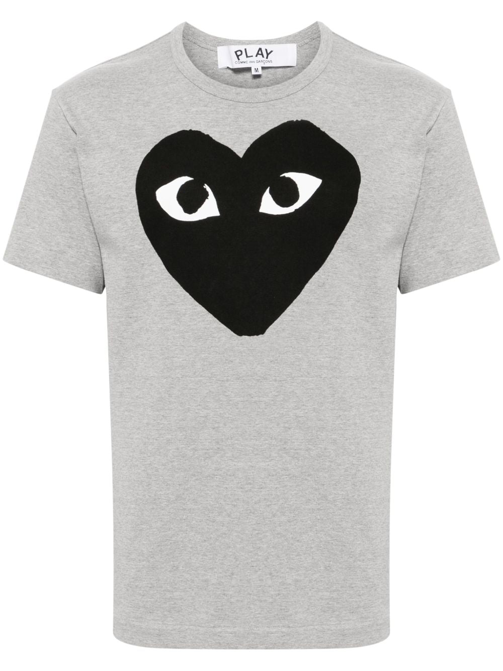 Comme Des Garcons Logo-Embroidered Cotton T-Shirt — Gray