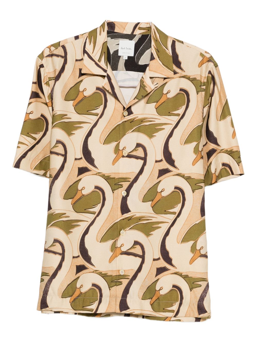 Paul Smith Swan-Print Shirt — Beige
