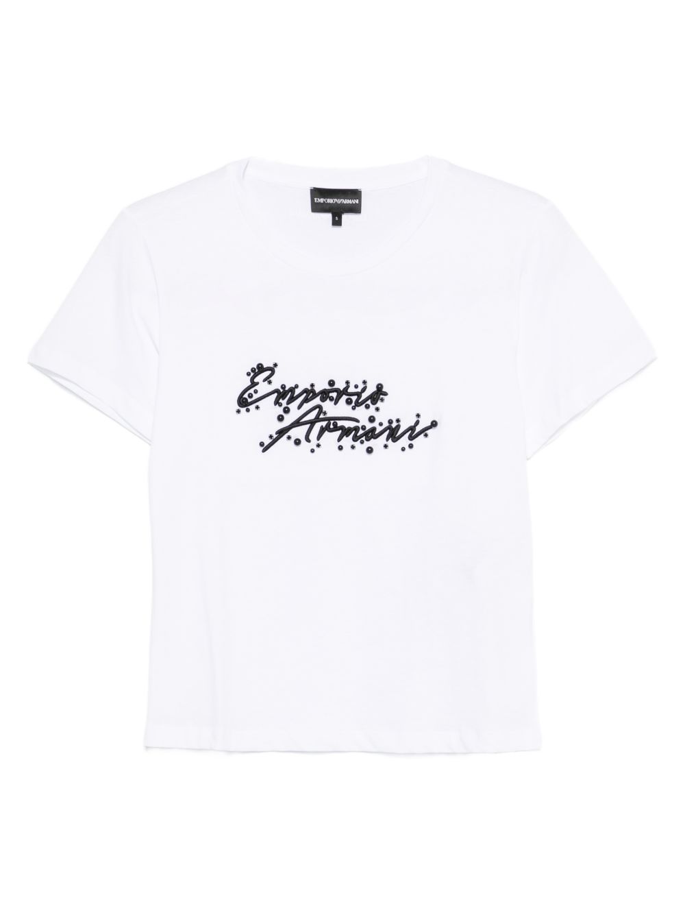 Emporio Armani Logo-Embellished Cotton T-Shirt — White