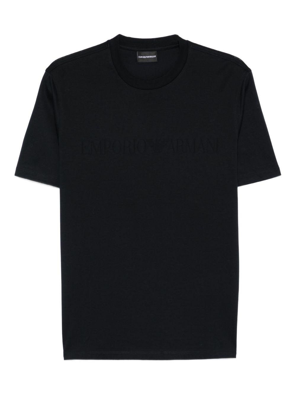 Emporio Armani Logo-Embossed Cotton T-shirt — Black
