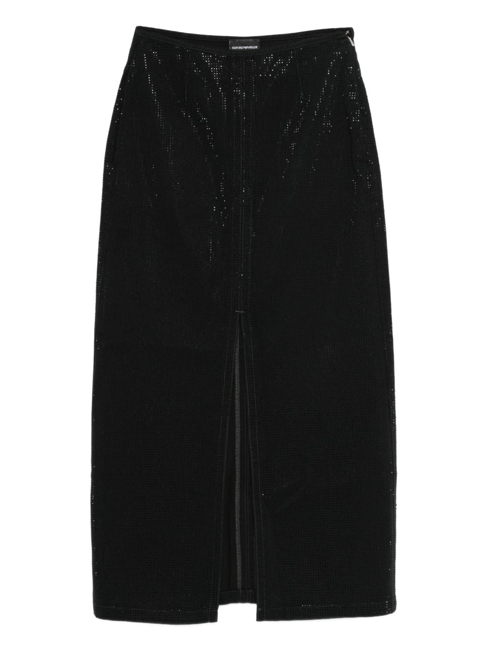 Emporio Armani Studded Midi Skirt — Black