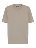 Emporio Armani Textured Cotton T-Shirt — Beige