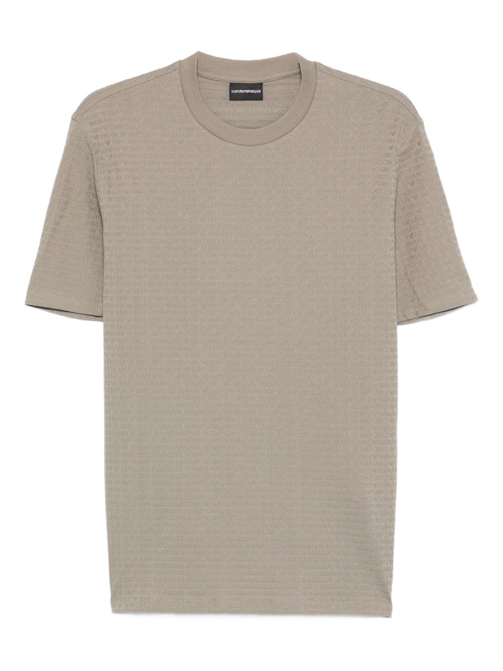 Emporio Armani Textured Cotton T-Shirt — Beige