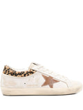 Golden Goose Leopard-Print Suede Sneaker — White