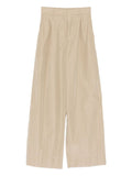 Forte Forte Wide-Leg Cotton Blend Trousers — Sand