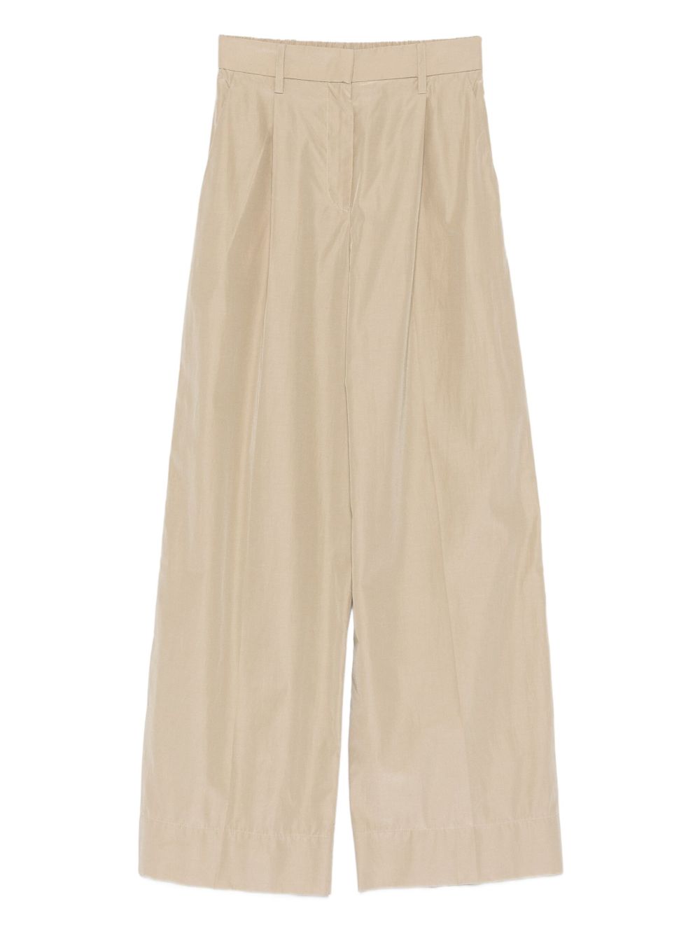 Forte Forte Wide-Leg Cotton Blend Trousers — Sand