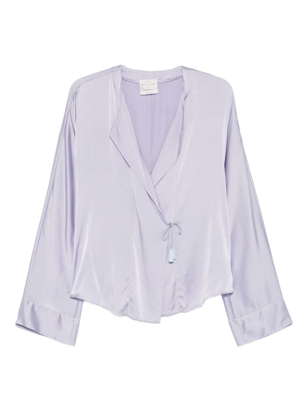 Forte Forte Silk Satin Wrap Blouse — Lavender