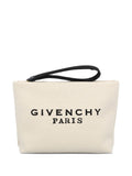 Givenchy Logo Canvas Pouch — Beige
