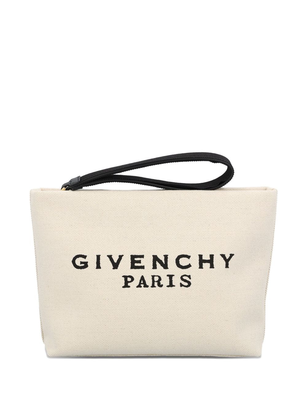 Givenchy Logo Canvas Pouch — Beige