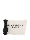 Givenchy Canvas Bow-Detail Pouch — Cream