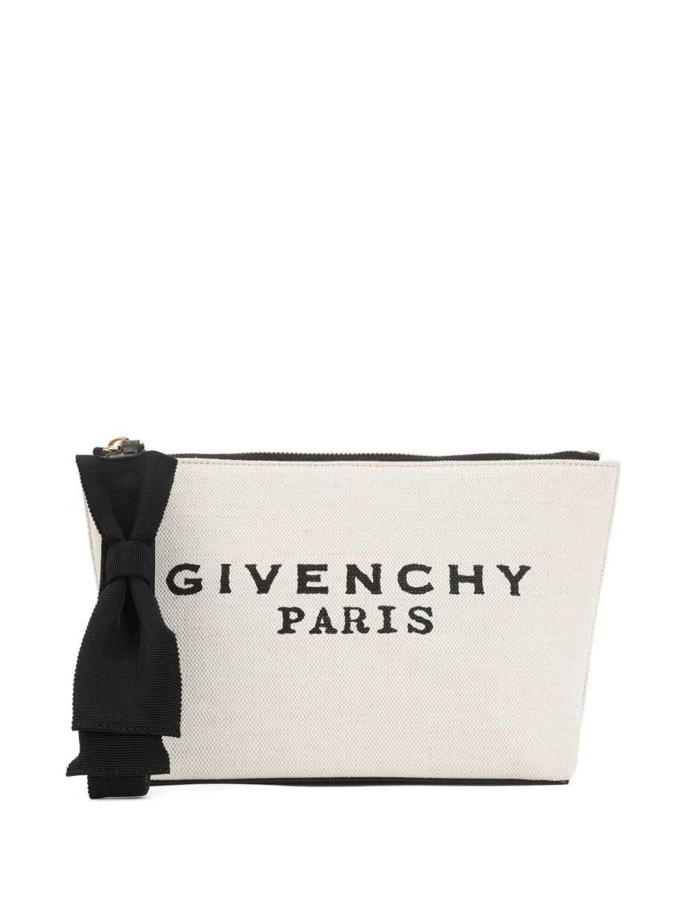 Givenchy Canvas Bow-Detail Pouch — Cream