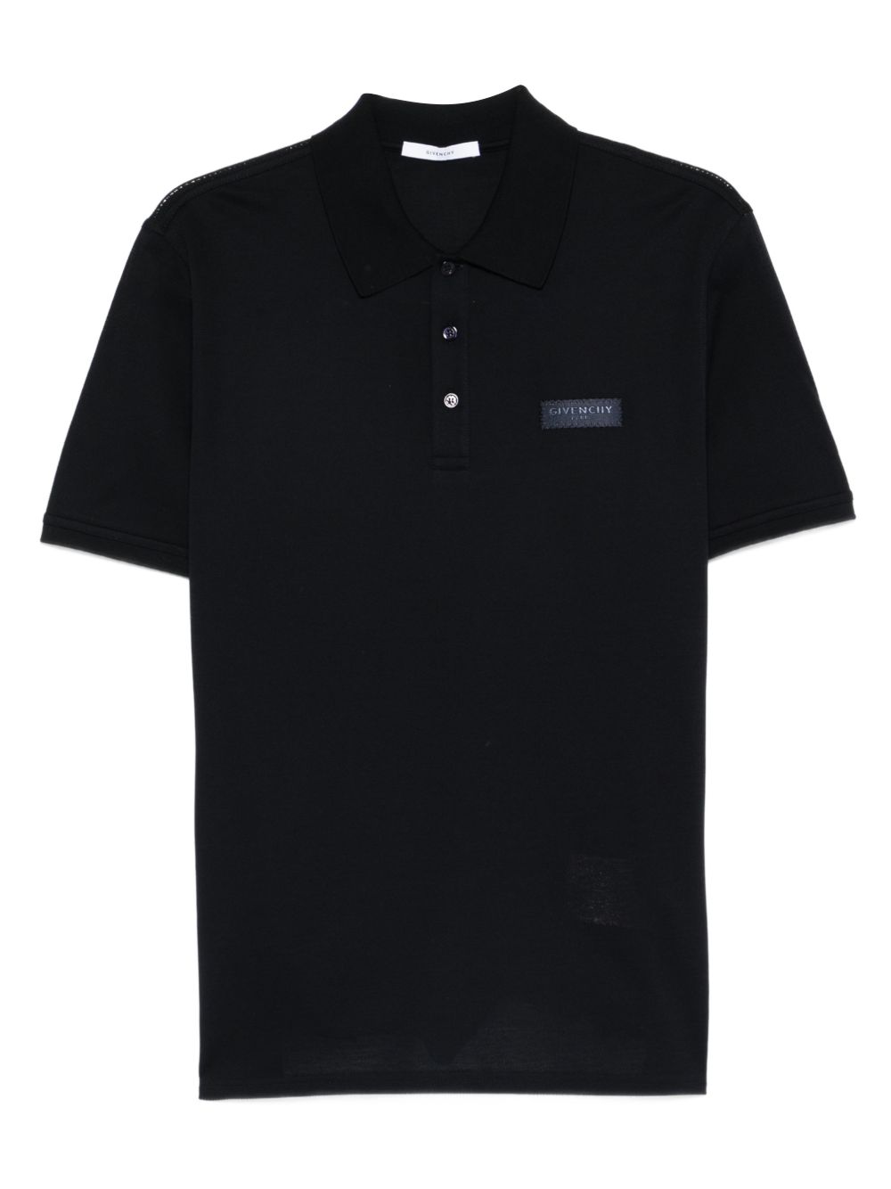 Givenchy Logo Patch Polo Shirt — Black