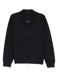 Emporio Armani Cotton-Blend Zipped Sweatshirt — Black