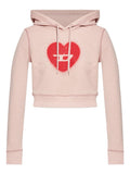 Diesel Heart-Print Cotton Hoodie — Pink