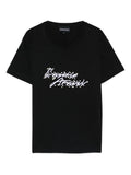 Emporio Armani Logo-Embellished Cotton T-Shirt — Black