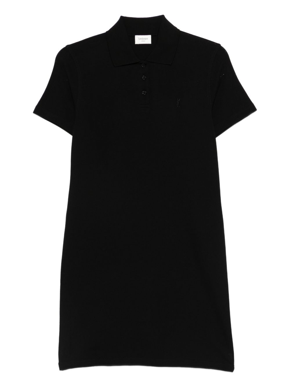Saint Laurent Cotton Polo Polo Dress — Black