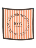 Emporio Armani Icon Logo-Print Silk Scarf — Coral