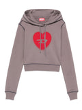 Diesel Heart-Graphic Cotton Hoodie — Grey