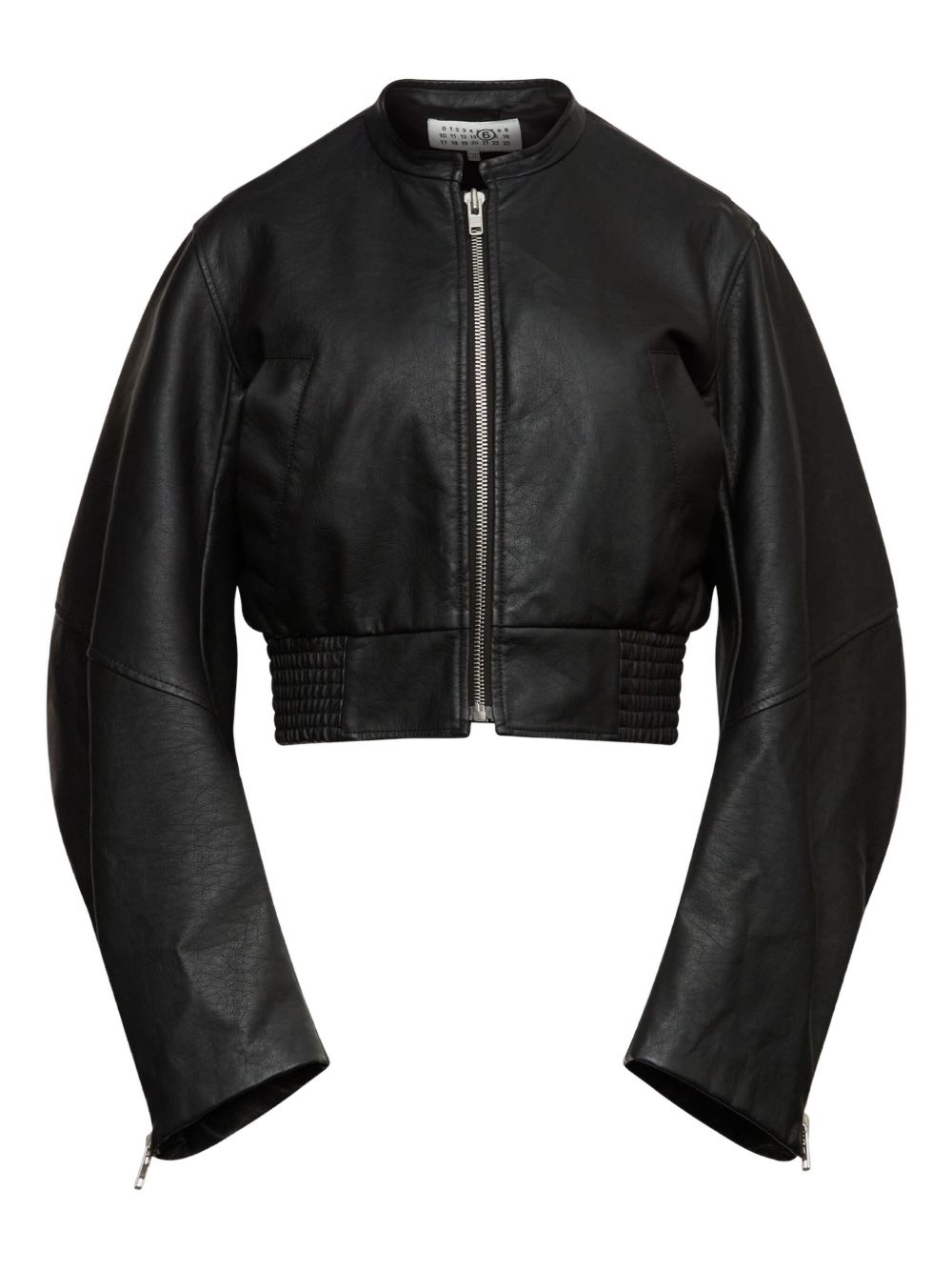 MM6 Maison Margiela Leather-Effect Bomber Jacket — Black