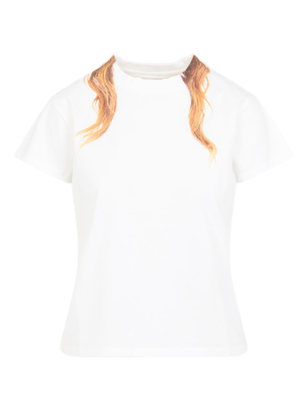 MM6 Maison Margiela Ruffled Shoulder Cotton T-Shirt — White