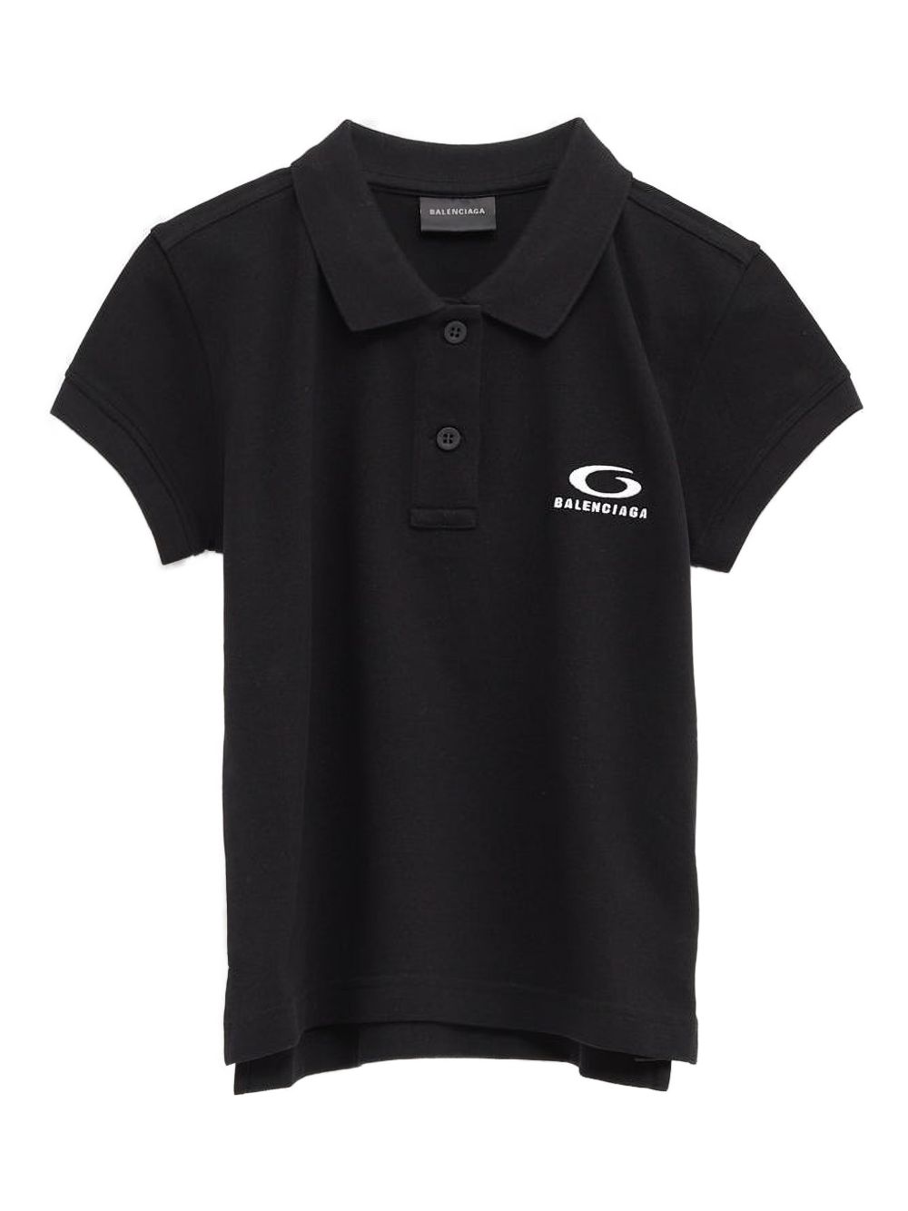 Balenciaga Logo-Embroidered Polo Shirt — Black
