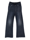 Balenciaga Frayed-Hem Denim Jeans — Navy