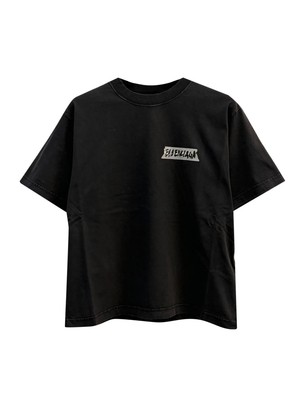 Camiseta Balenciaga con logo bordado - Negro