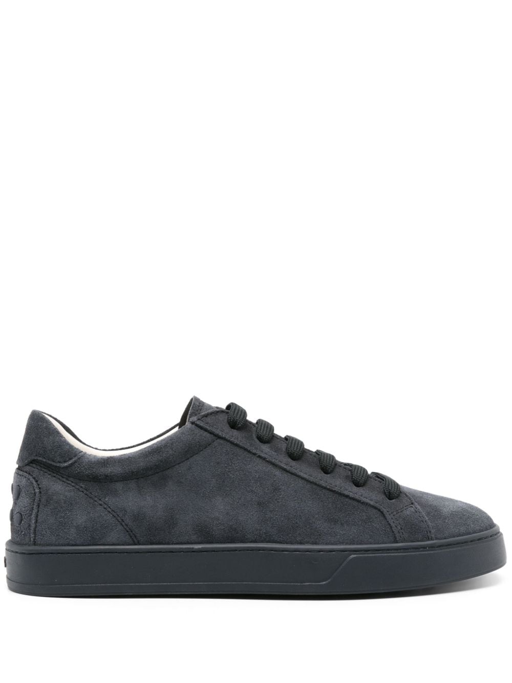 Tod'S Logo-Embossed Suede Sneaker — Black