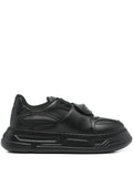 Emporio Armani Leather Strap Sneaker — Black