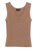 Fabiana Filippi Shimmer Knit Tank Top — Bronze