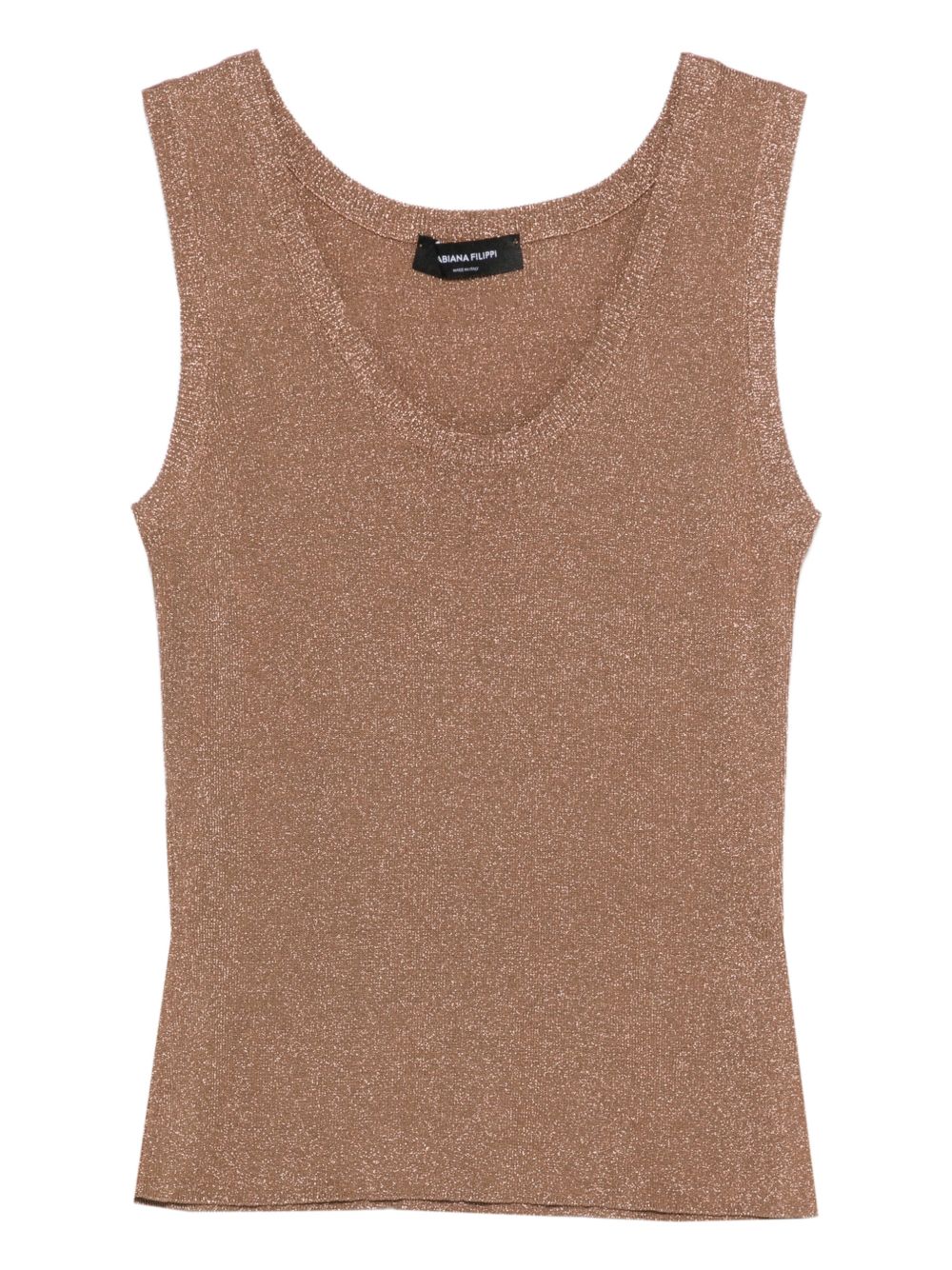 Fabiana Filippi Shimmer Knit Tank Top — Bronze