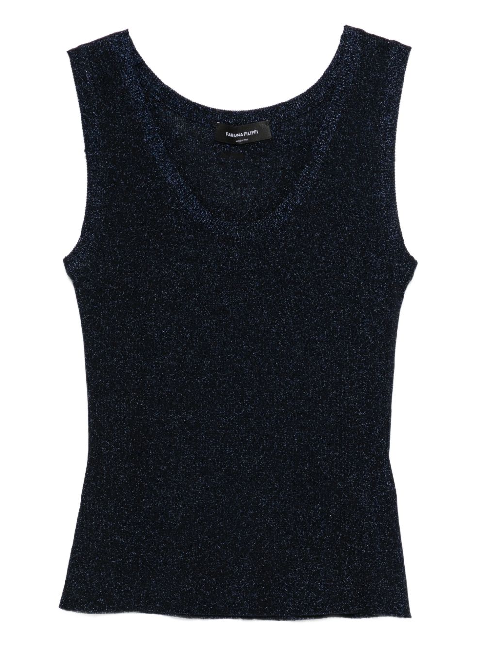 Fabiana Filippi Knit Scoop Neck Tank Top — Navy