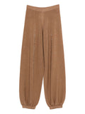 Fabiana Filippi Wool-Blend Knit Joggers — Camel