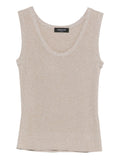 Fabiana Filippi Metallic Knit Tank Top — Champagne